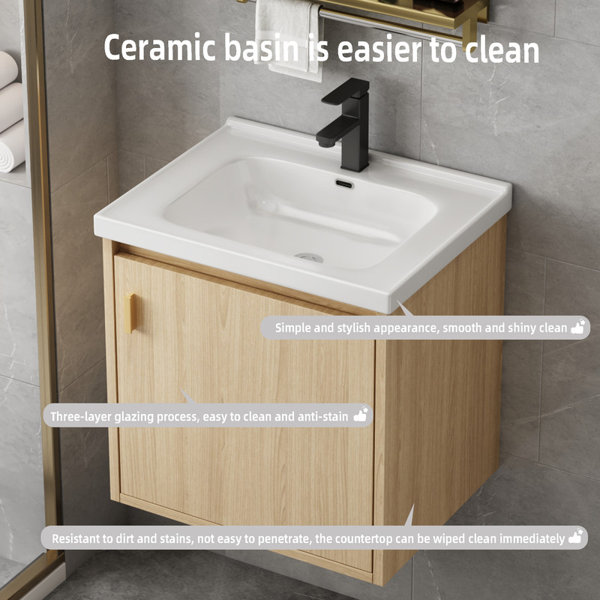 Ebern Designs 20 Inch Bathroom Vanity with Sink Combo, Wall Mounted ...